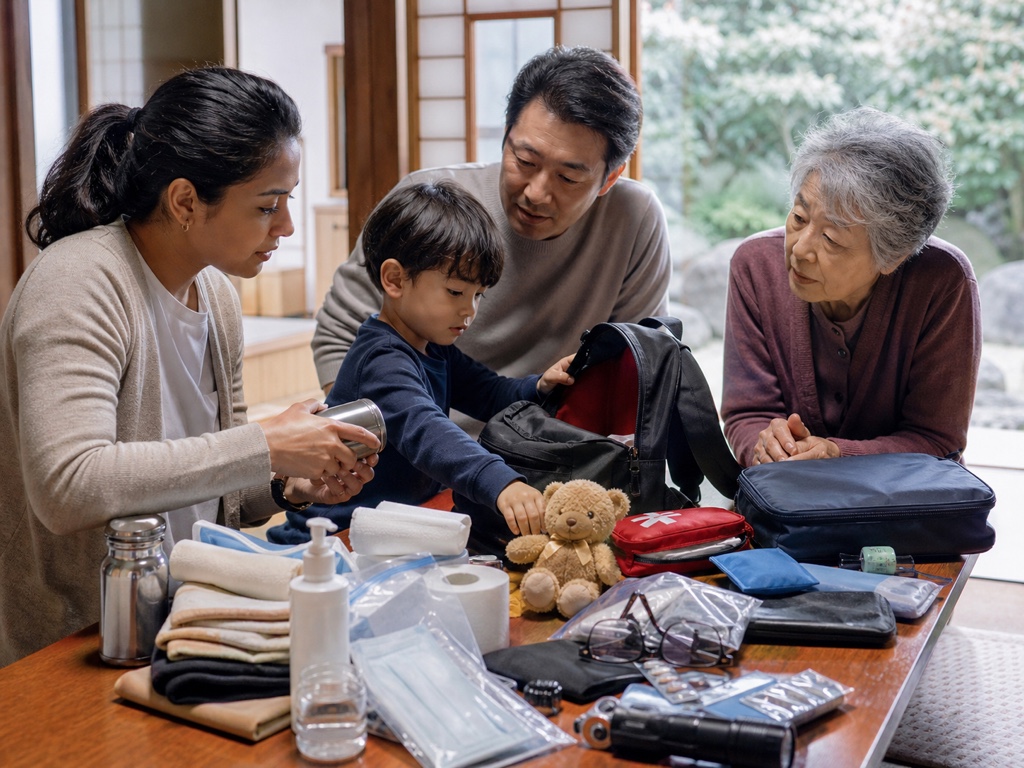 An emergency kit adapted for a whole family's needs