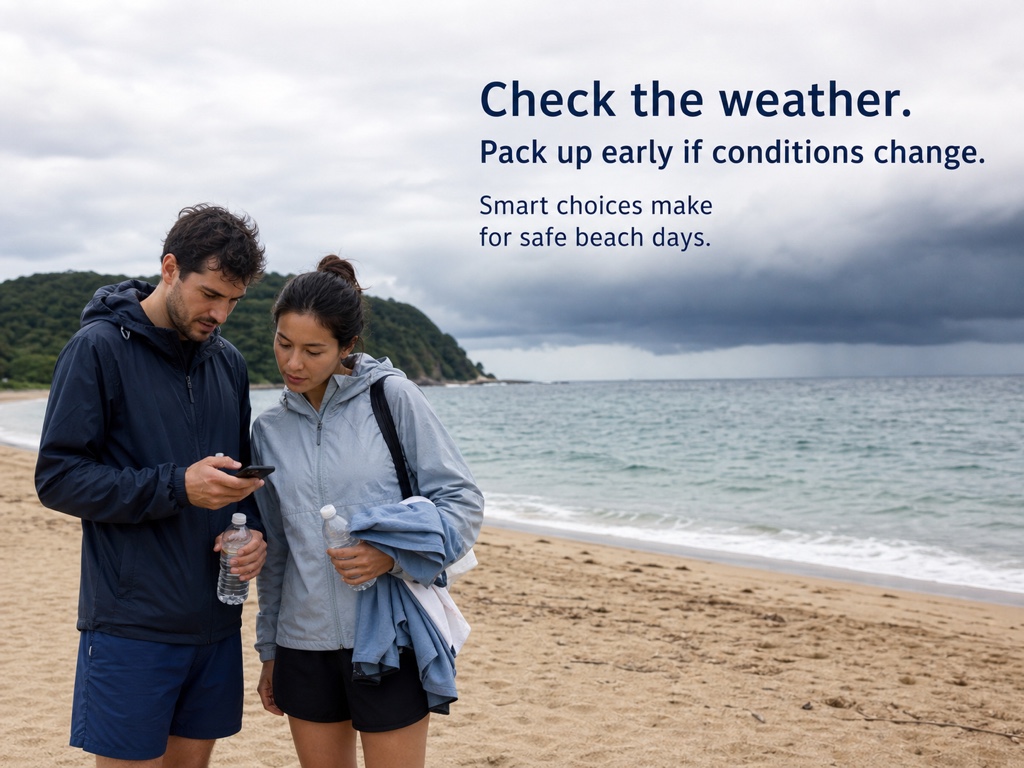 checking weather conditions at the coast
