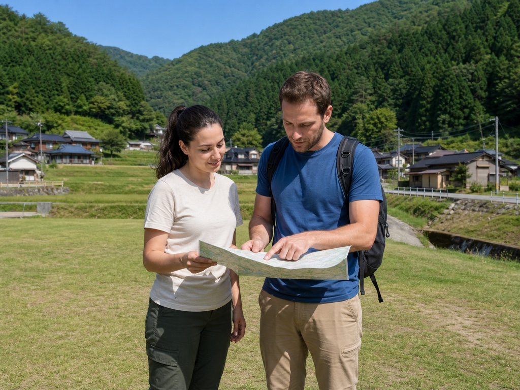 A mountain village aware of landslide risk